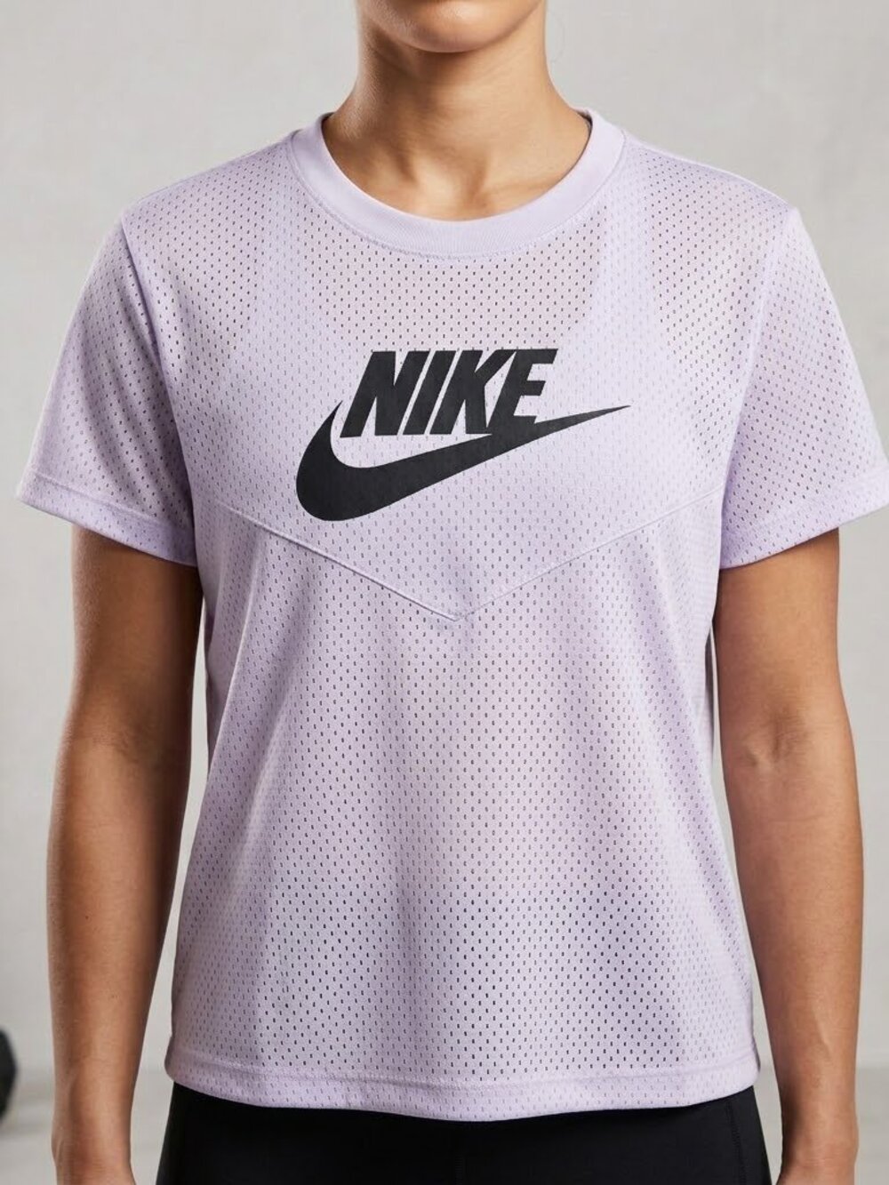 Nike Violet Mesh Short Sleeve Activewear Top Womens Size Large VGUC